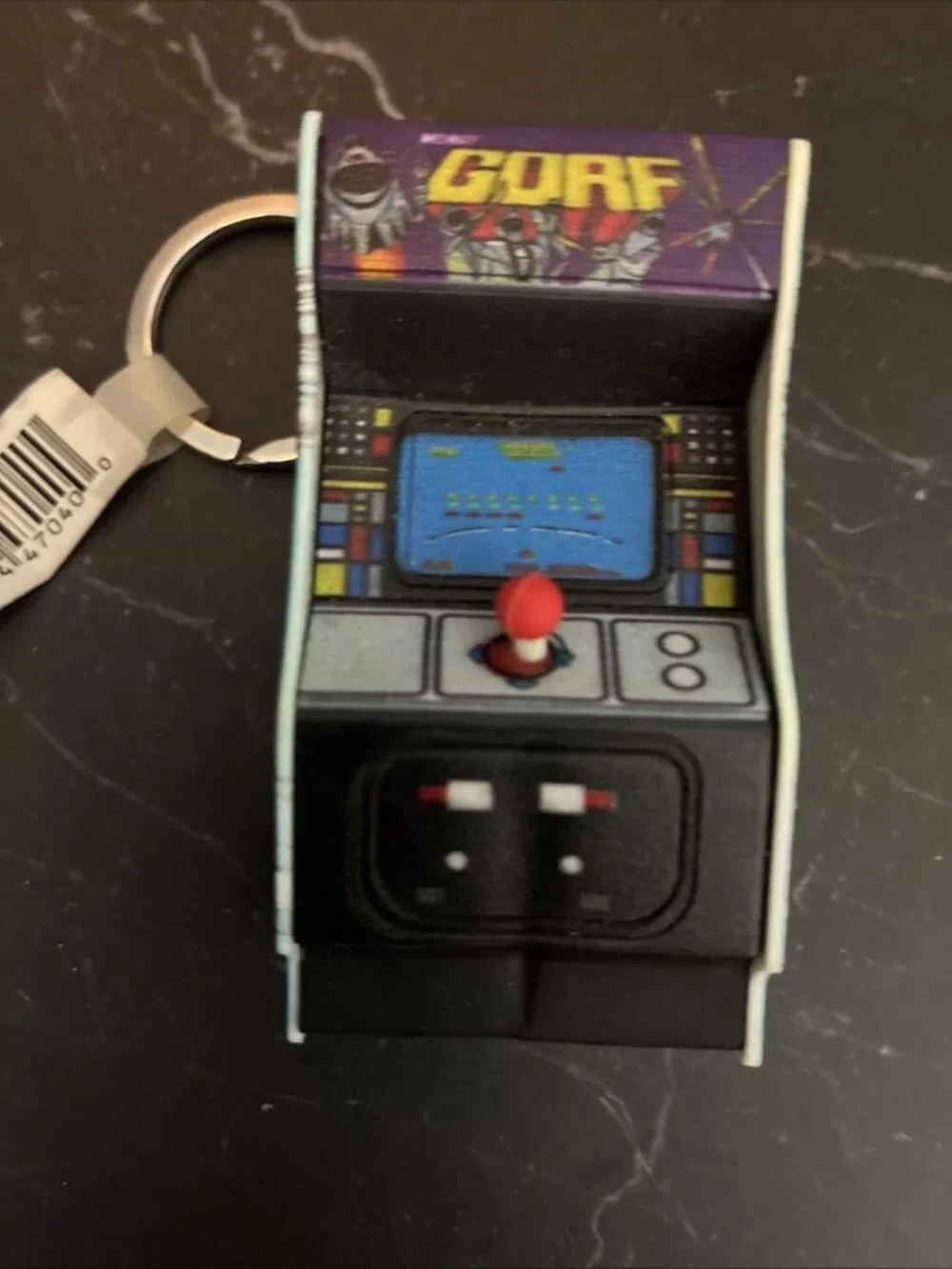 Mini Arcade Game Keychain Gorf Retro Video Game Style Key Ring Toy